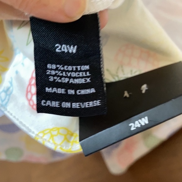 Briggs short multi colored pineapple print white short casual size 20W - Picture 15 of 17